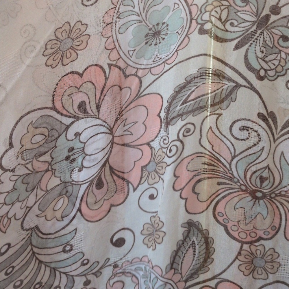 NWT Riah Fashion Kimono Women One Size Cream Pink Floral Butterfly Tassel Boho - Picture 7 of 13